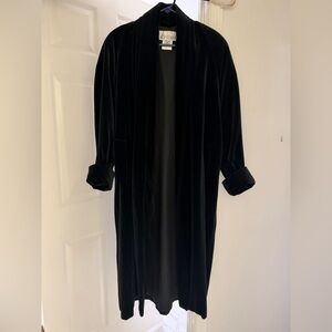 VNG 80/90s JS Collections Black Cotton Velvet Opera Coat + Matching Gloves (S/P)
